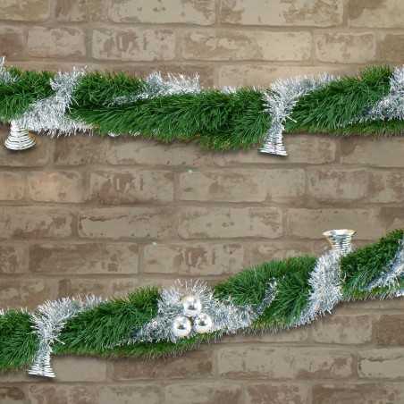 47850 Couronne de Noël branches d'arbre enneigées 290 cm Décorations de Noël