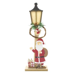 29283 Lampe en bois avec Père Noël 45cm Décoration de...