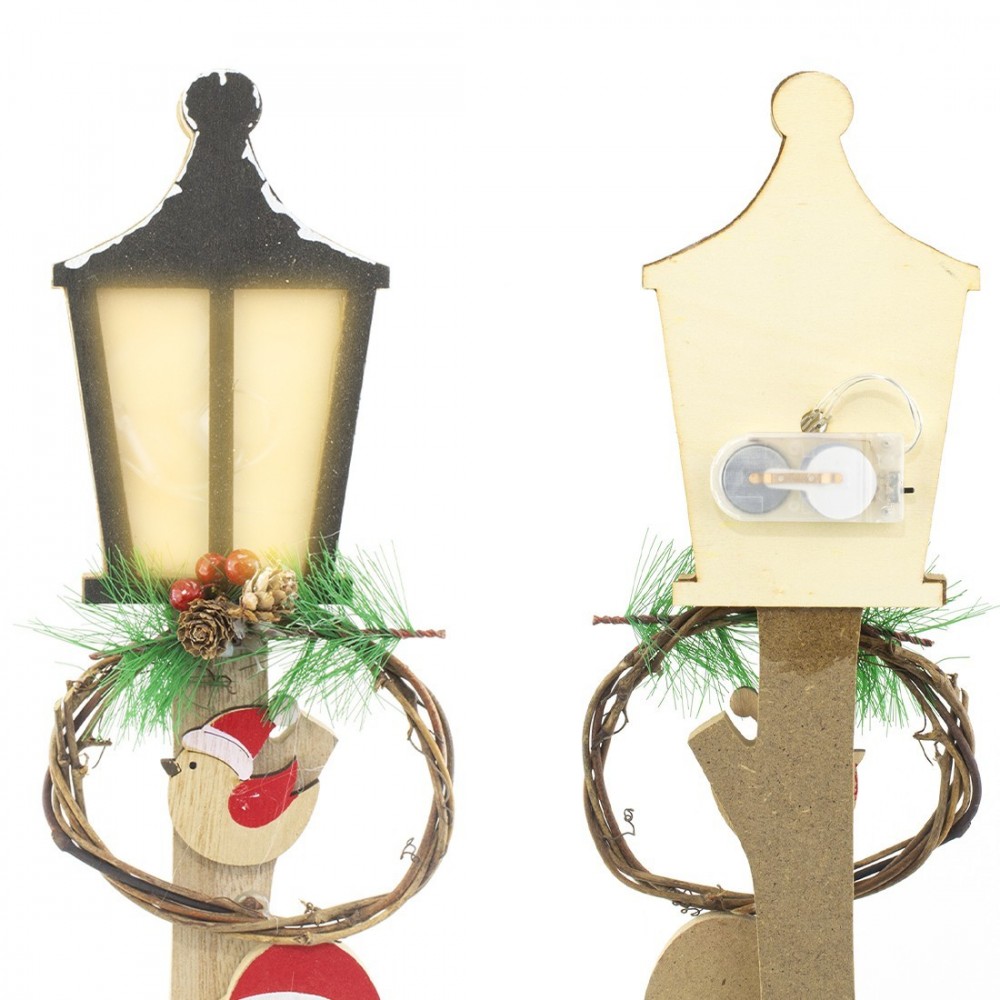 29283 Lampe en bois avec Père Noël 45cm...