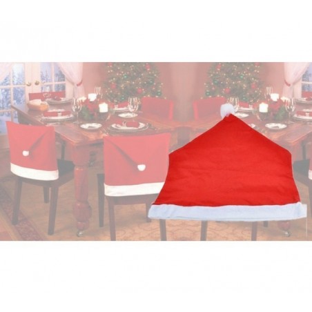 Kit 2 housses de chaise - chapeau de Noël Père Noël - 70 x 52 cm - 