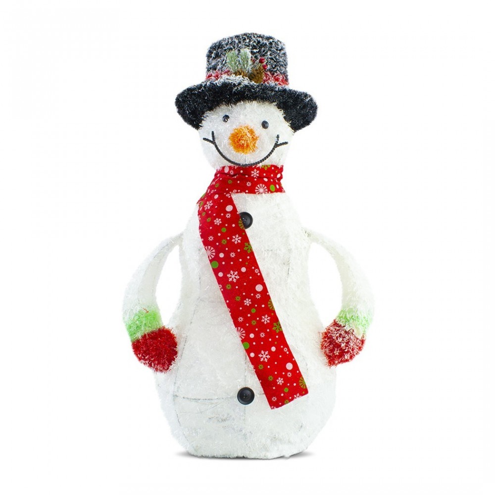 293026 Bonhomme de neige décoratif 65cm lumières led écharpe et chapeau