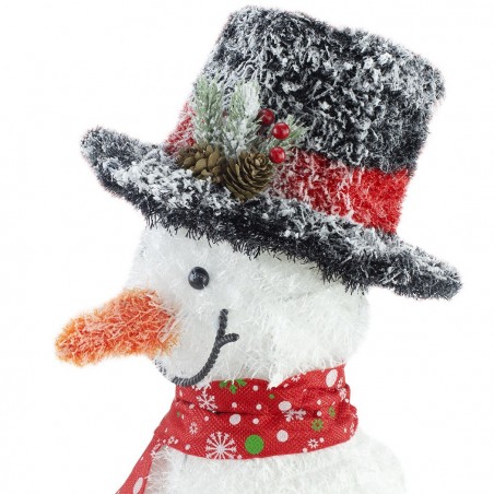 293026 Bonhomme de neige décoratif 65cm lumières led écharpe et chapeau
