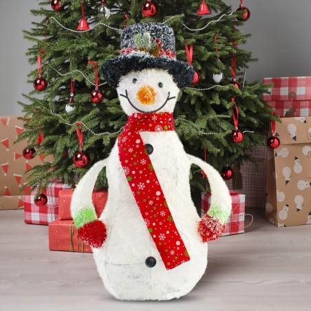 293026 Bonhomme de neige décoratif 65cm lumières led écharpe et chapeau