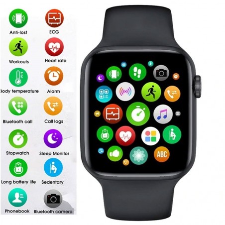 Smartwatch Fitness FT80 Montre unisexe Écran 1,69" Messages et notifications APP