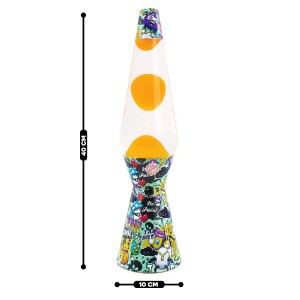 Lampe à lave 40cm XL1774 Graffiti et motif magma jaune... 2