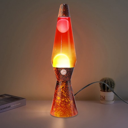 Lampe à lave 40cm XL1781 Base Fantasy Volcano et Magma Rouge Design Moderne