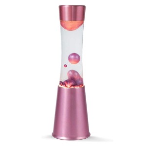 Lampe à lave 30cm XL1761 base polie rose et rose magma...