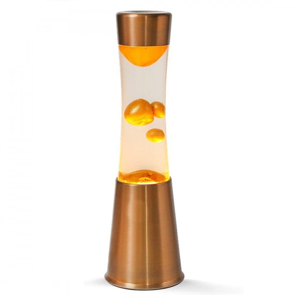 Lampe Lava 30cm XL1762 avec base en bronze et design moderne Magma Gold