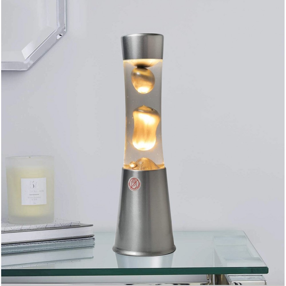 Lampe à lave 30cm XL1763 Base en argent...