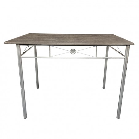 536063 Set de table rectangulaire et 4 chaises ALDO en bois MDF gris et métal