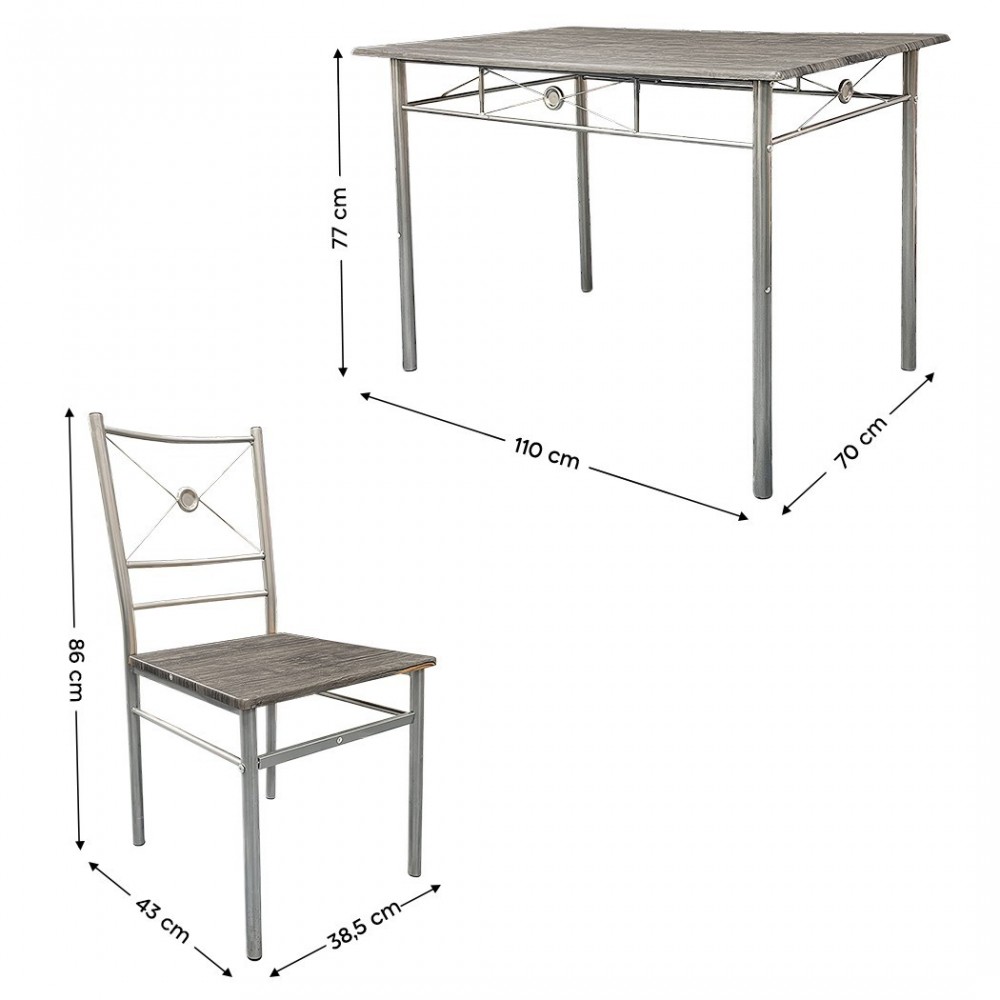 536063 Set de table rectangulaire et 4 chaises...