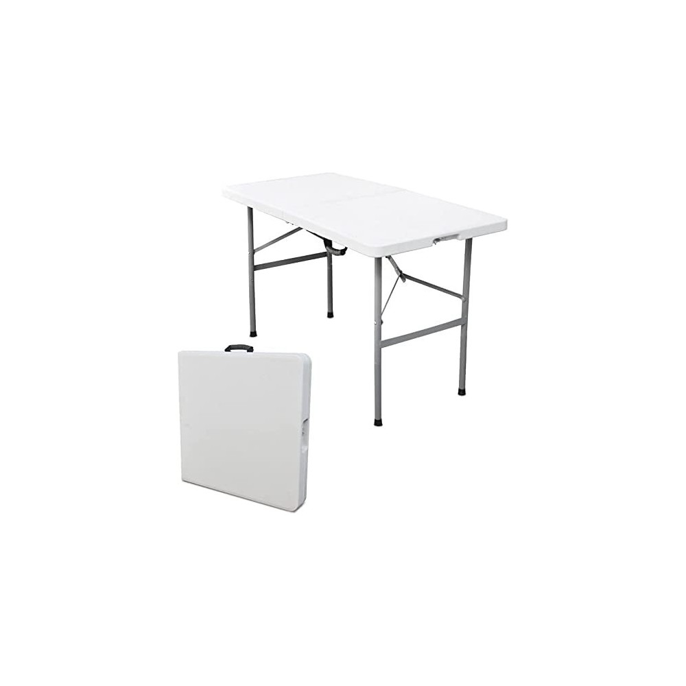 Table pliante, résine, blanc, 30