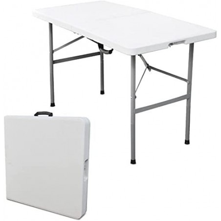 Table d'appoint pliante SILVERA XS en résine et métal 122X60XH74 cm