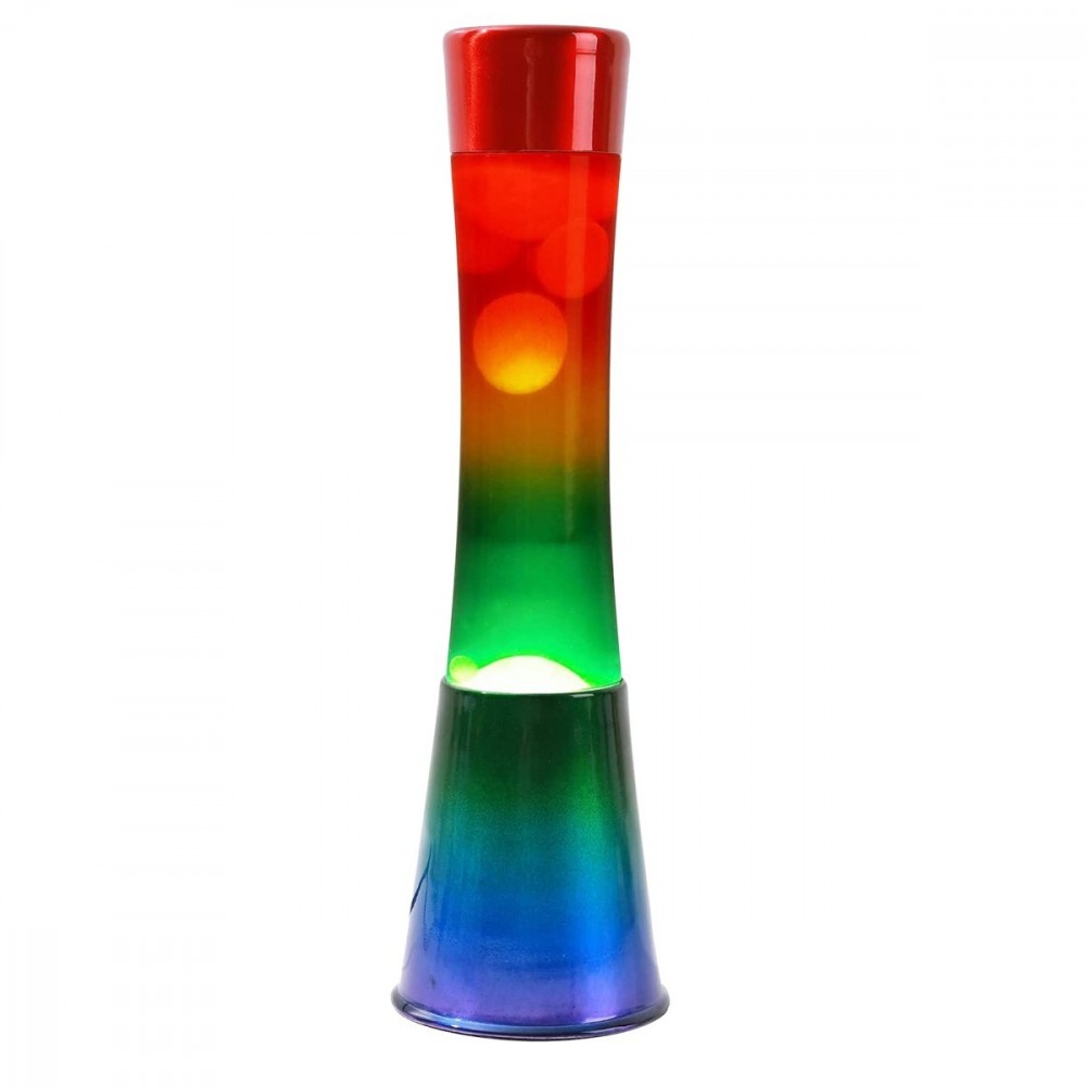 Lampe à lave 40cm XL1782 base Arc-en-ciel et Magma multicolore Modern Design