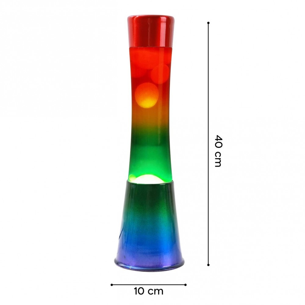 Lampe à lave 40cm XL1782 base Arc-en-ciel et...