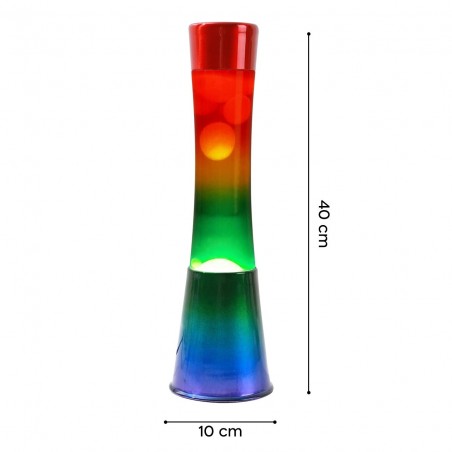 Lampe à lave 40cm XL1782 base Arc-en-ciel et Magma multicolore Modern Design