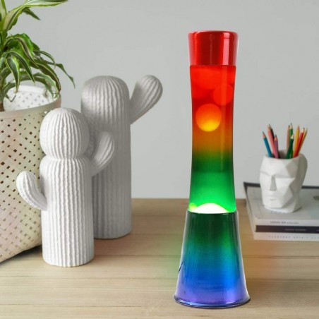 Lampe à lave 40cm XL1782 base Arc-en-ciel et Magma multicolore Modern Design