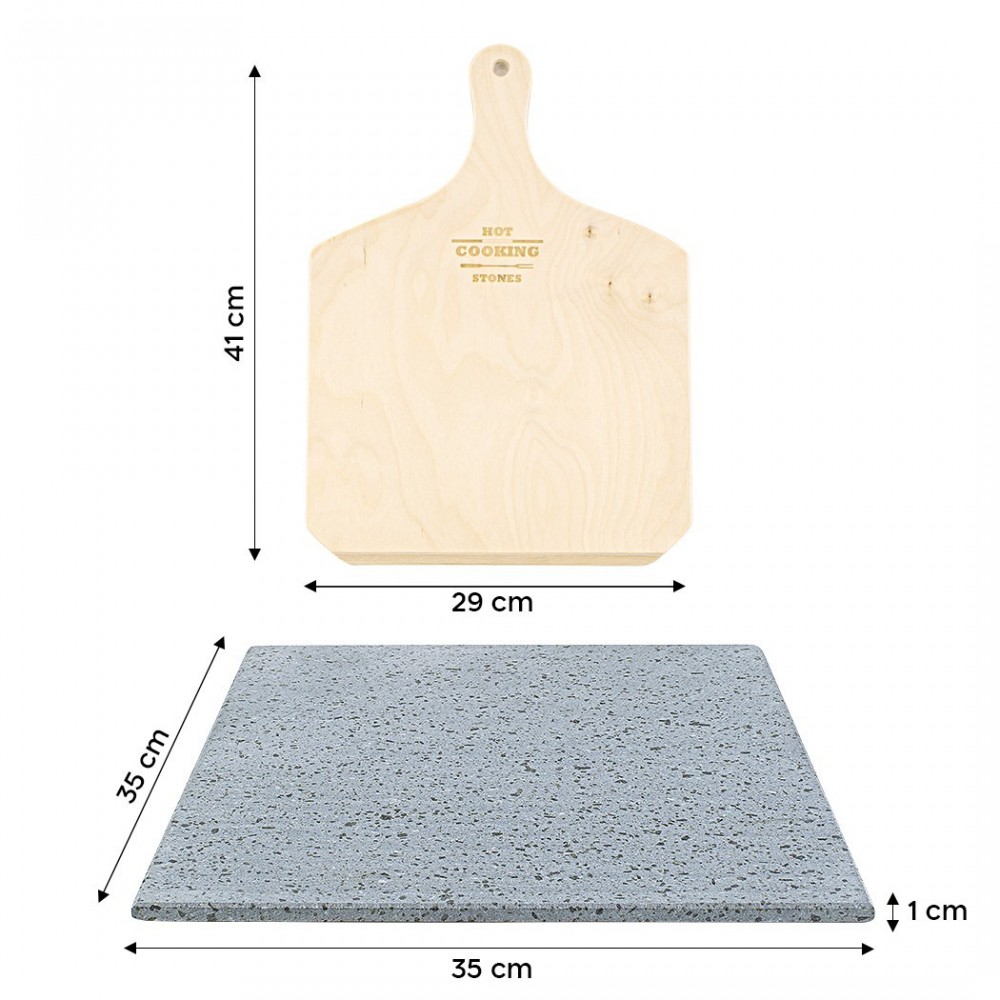 Kit de pizza 34x40cm en pierre de lave 100%...