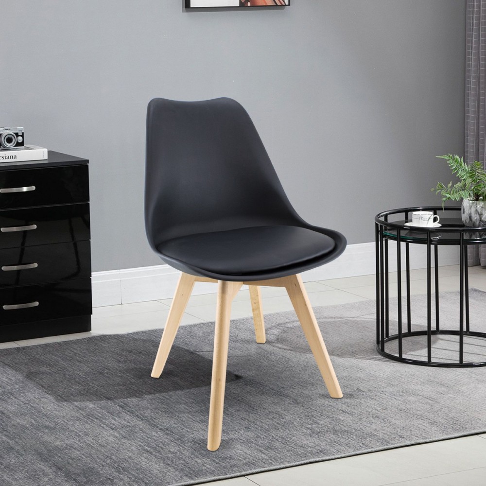 Chaise de salle à manger TULIP pieds en bois et...