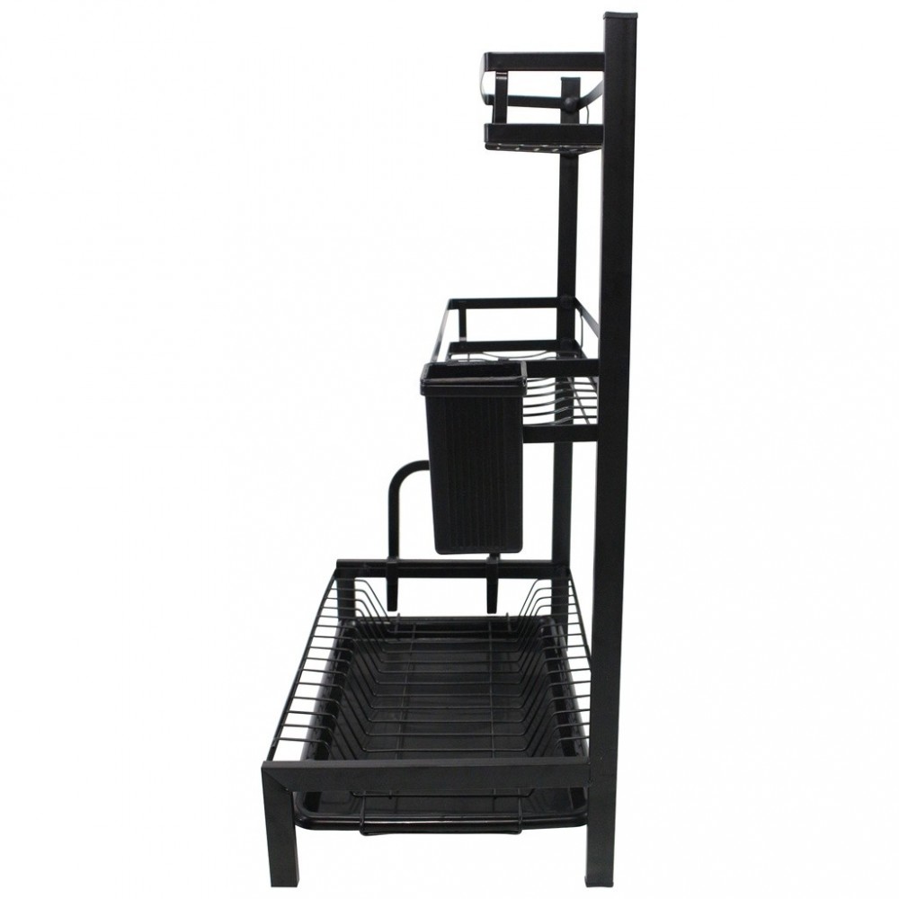 MJ-6014 Égouttoir en acier noir et 3 étagères...