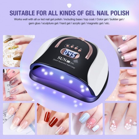 092816 Lampe à ongles professionnelle UV LED 57 LED avec affichage 256W