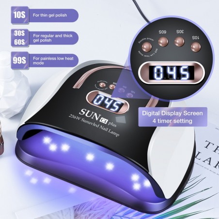 092816 Lampe à ongles professionnelle UV LED 57 LED avec affichage 256W