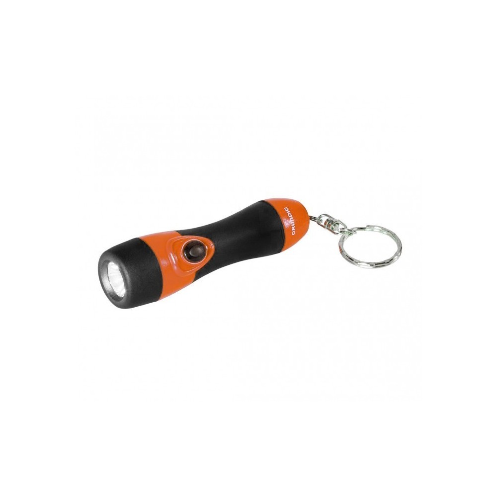 Mini lampe de poche 1 led - Grundig coloré avec un porte-clés et une poignée en caoutchouc 9 cm