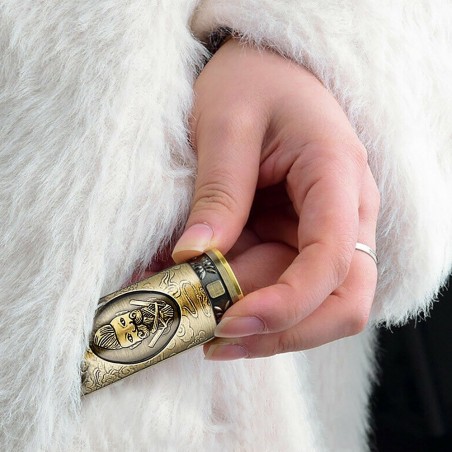 107773 Mini rasoir portable avec 2 lames design vintage chargement USB