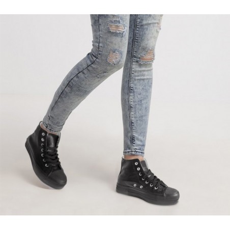 Chaussures Baskets modèle FRANKIE RAISE femmes - en similicuir plate-forme de 3,5 cm 