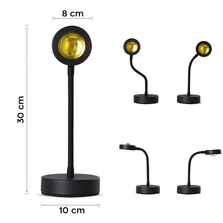 861155 Rotatif USB Atmosphère LED Lampe SUN Effect Projets Applique Murale