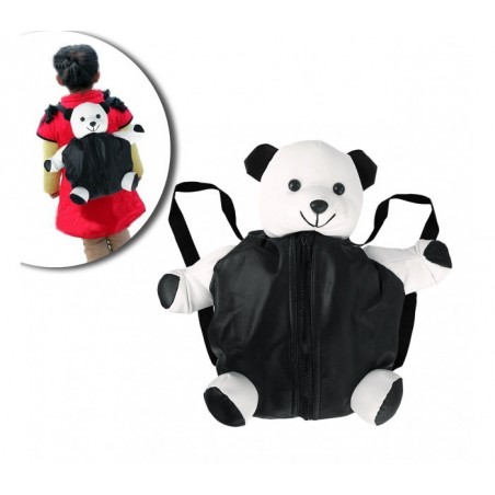 Sac à dos Peluche - 40 x 30 cm en peluche mon ami Pandy rembourré à fermeture éclair et bretelles réglables