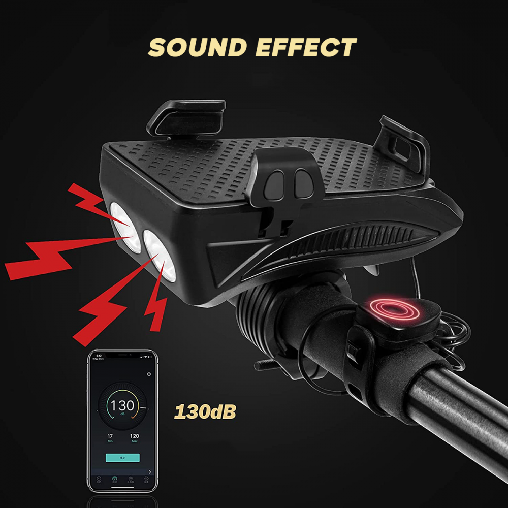 Lampe de poche avec klaxon pour vélo 5W...