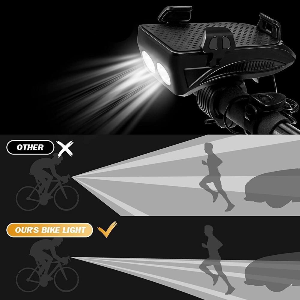 Lampe de poche avec klaxon pour vélo 5W...