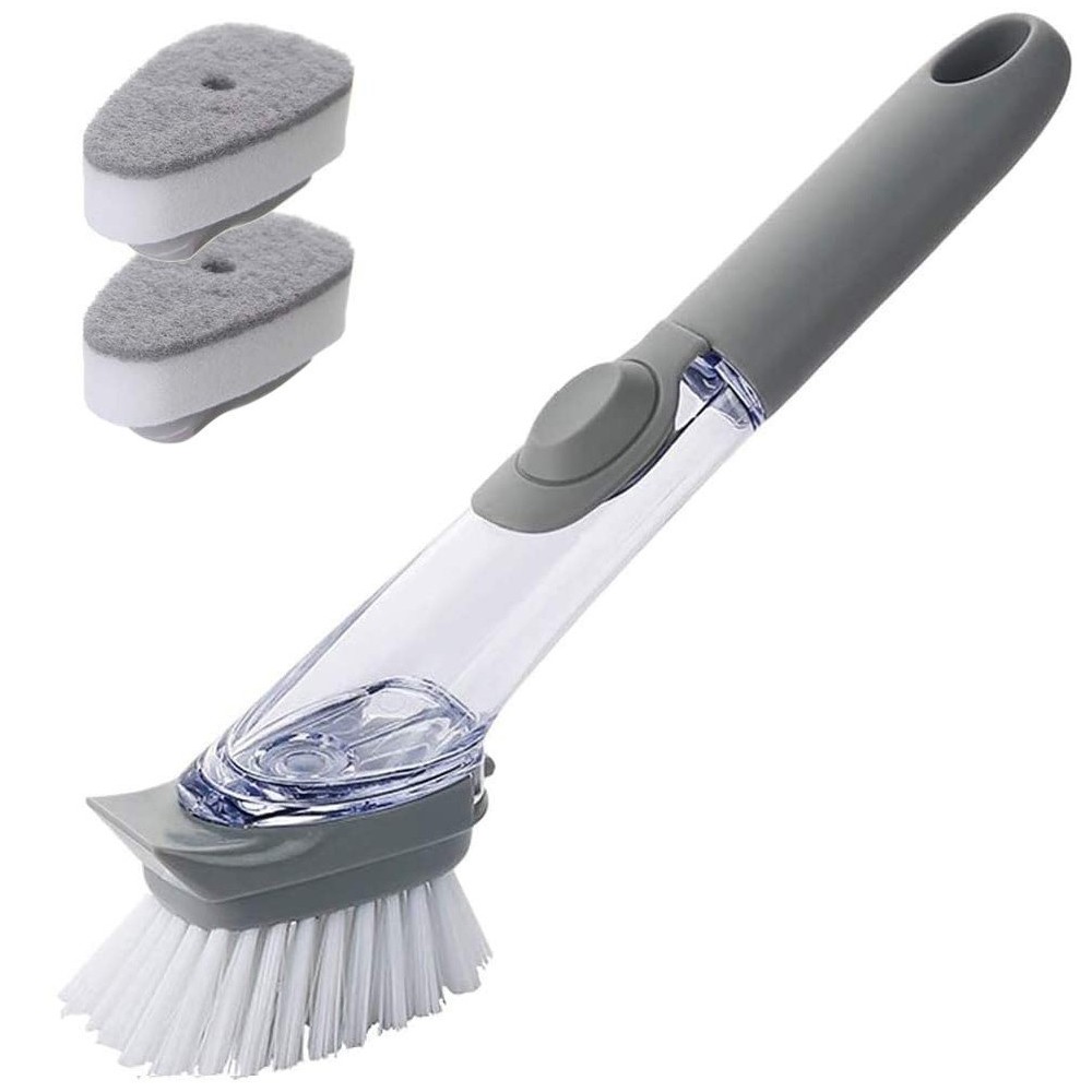 00331 Brosse de lavage avec distributeur de savon éponge pour vaisselle