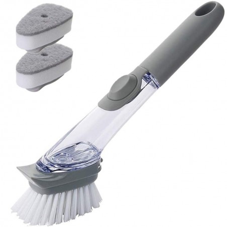 00331 Brosse de lavage avec distributeur de savon éponge pour vaisselle