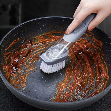 00331 Brosse de lavage avec distributeur de savon éponge pour vaisselle