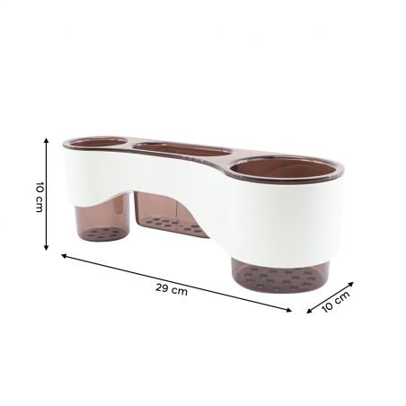 582008 Porte-ustensiles mural multifonctionnel pour cuisine avec 3 compartiments