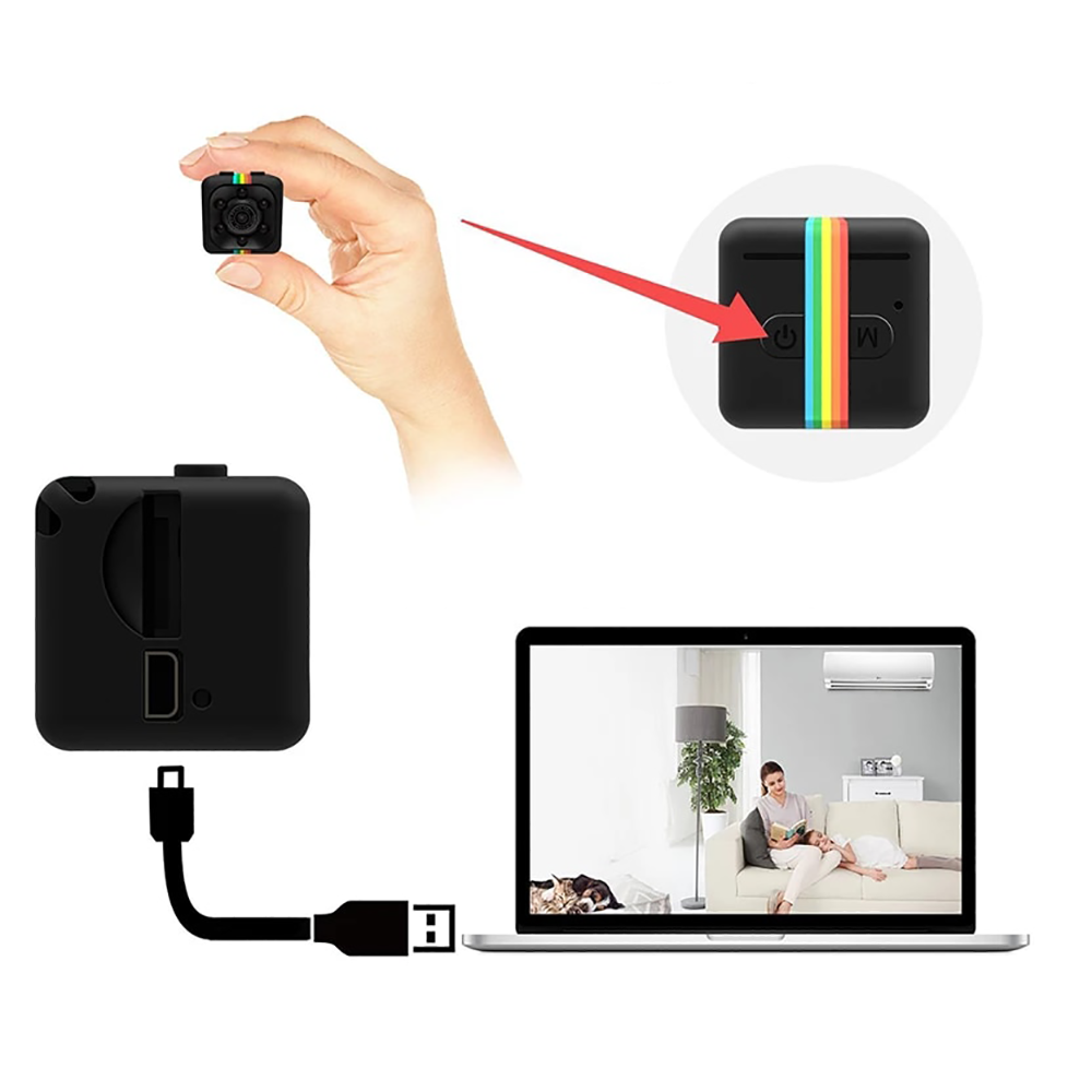 Mini Caméra Vidéo HD Cachée Microphone SQ11 et...