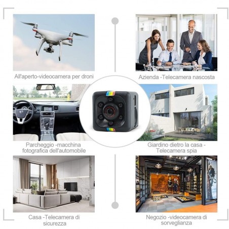 Mini Caméra Vidéo HD Cachée Microphone SQ11 et Caméra de Vision Nocturne 1080P