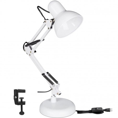 72507 Lampe de bureau métal 2 en 1 avec bras flexible et clip