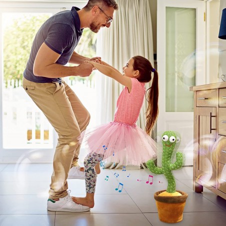 Cactus musical qui répète sons et les voix, parle et danse avec chargement USB