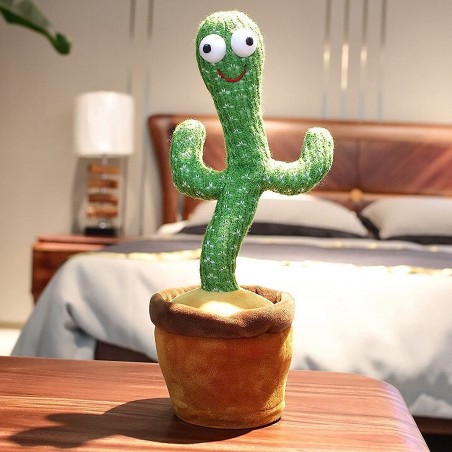 Cactus musical qui répète sons et les voix, parle et danse avec chargement USB