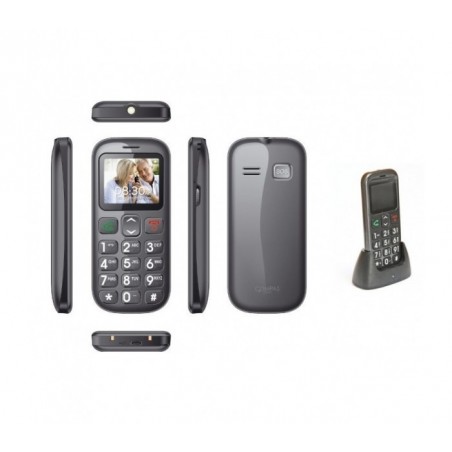 Téléphone portable - GSM pour personnes âgées - Compass E07 dual - bouton SOS radio FM