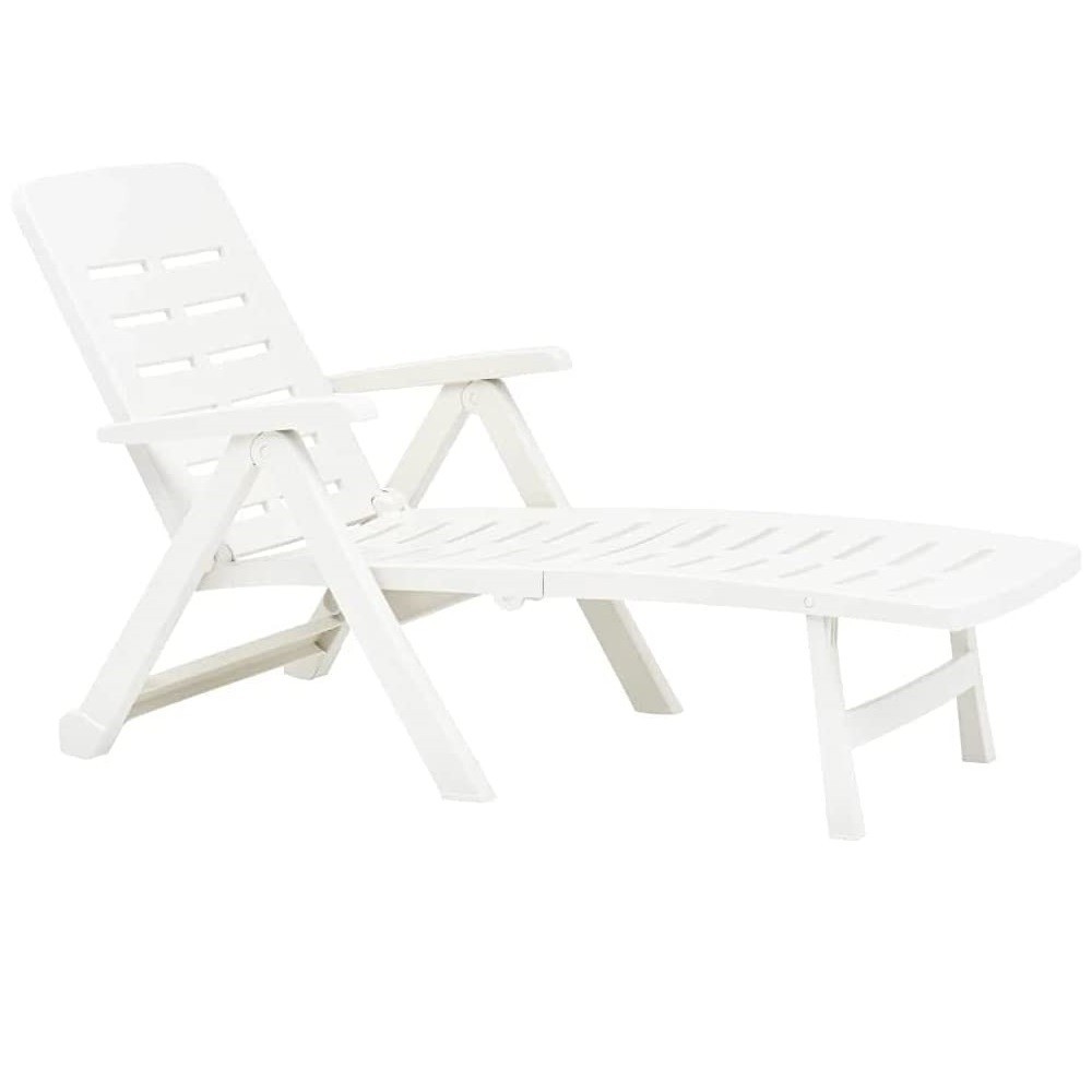 Bain de soleil en polypropylène blanc SMERALDO 72x189x96h cm Mobilier de jardin