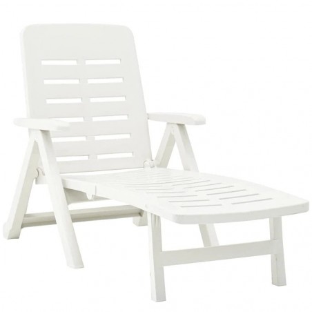 Bain de soleil en polypropylène blanc SMERALDO 72x189x96h cm Mobilier de jardin