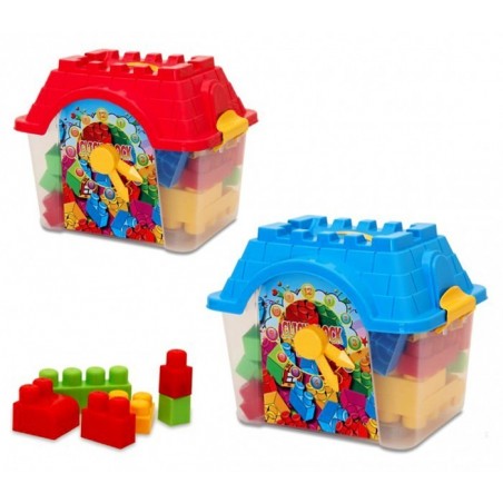 Set de 24 pièces - maxi coffre coloré en forme de maison avec horloge- click clock box - Briques empilables - Lego 114510 Set de 24 pièces - maxi coffre coloré en forme de maison avec horloge- click clock box - Briques empilables - Lego 114510