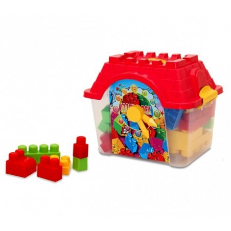 Set de 24 pièces - maxi coffre coloré en forme de maison avec horloge- click clock box - Briques empilables - Lego 114510 Set de 24 pièces - maxi coffre coloré en forme de maison avec horloge- click clock box - Briques empilables - Lego 114510