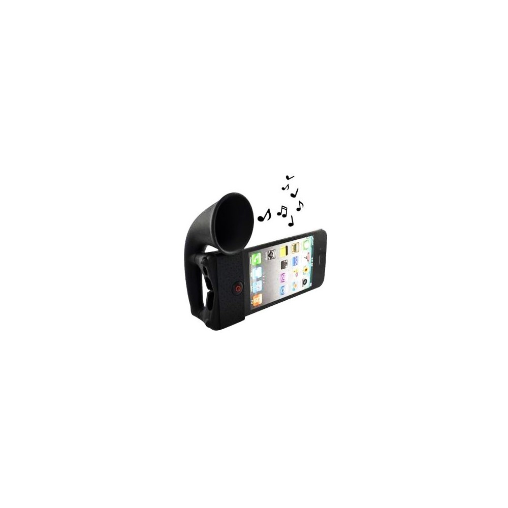 Haut Parleur pour iPhone 3G 3GS 4 4s en silicone noir en forme de corne 