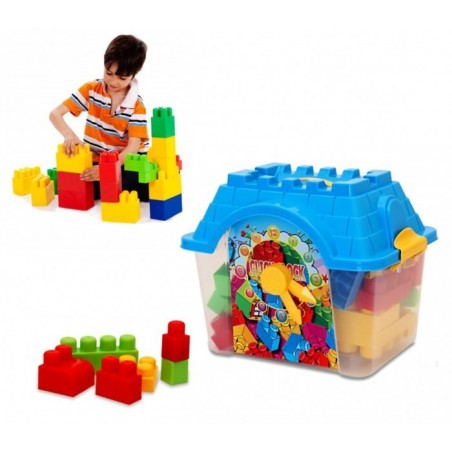 Set de 24 pièces - maxi coffre coloré en forme de maison avec horloge- click clock box - Briques empilables - Lego 114510 Set de 24 pièces - maxi coffre coloré en forme de maison avec horloge- click clock box - Briques empilables - Lego 114510