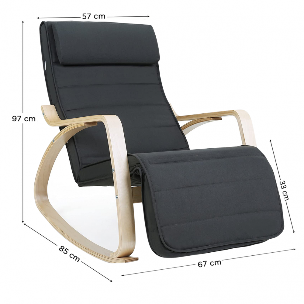 Fauteuil à bascule FREYA 67X90X100 cm avec...